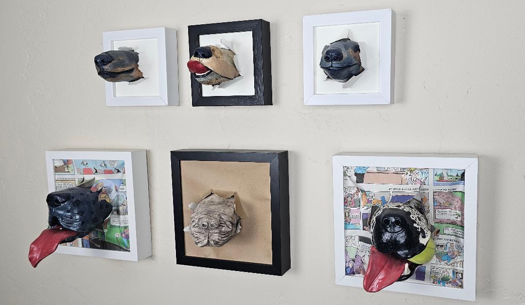 Ceramic Art Cattle Dog Snout Trio