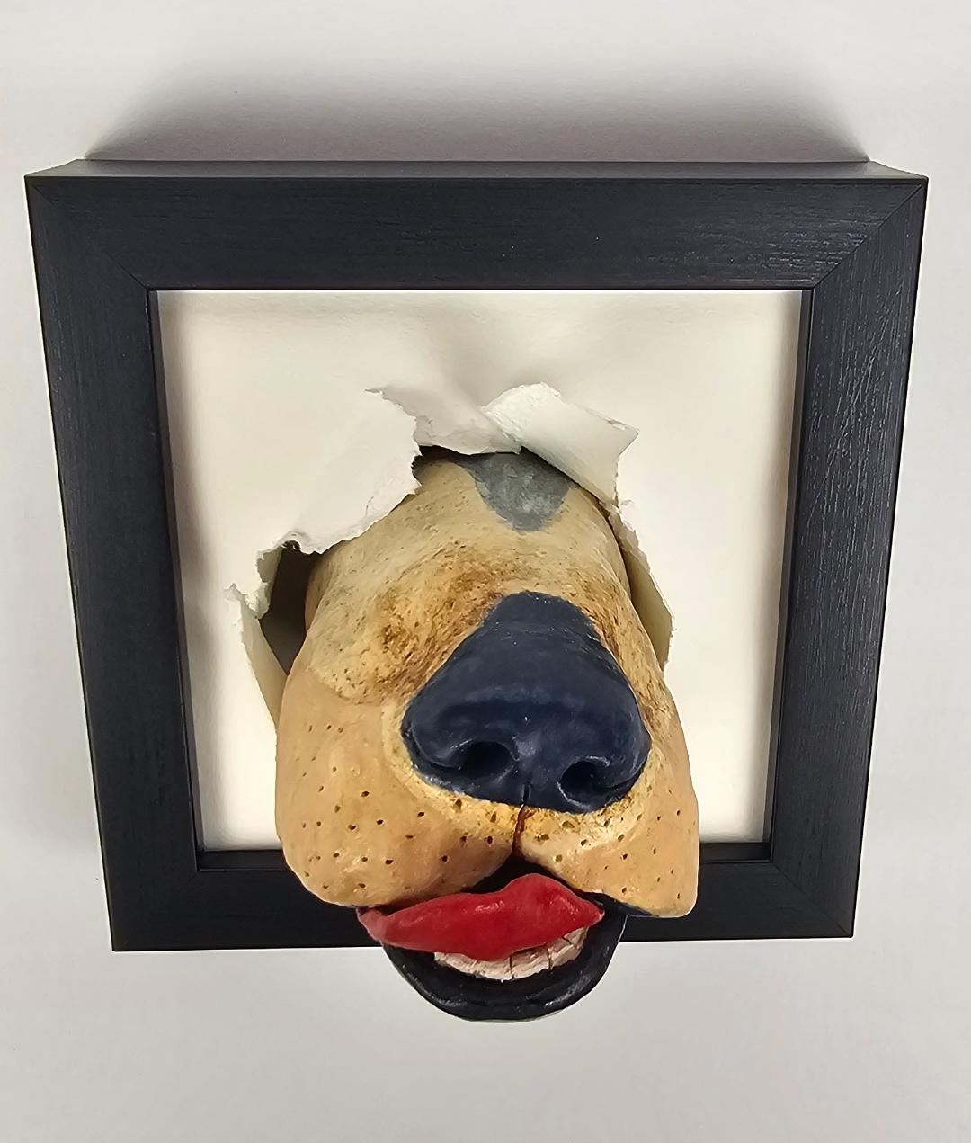 Ceramic Art Dog Snout Hound Dog with Tongue