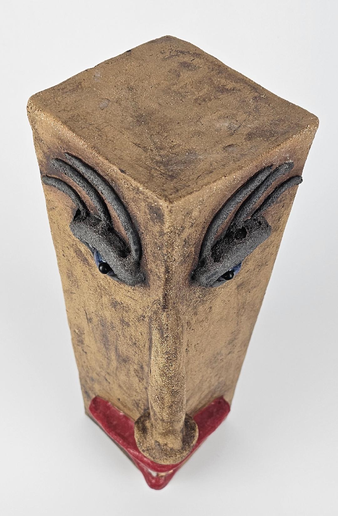 Ceramic Art Sculpture Garden Statue with gold tooth