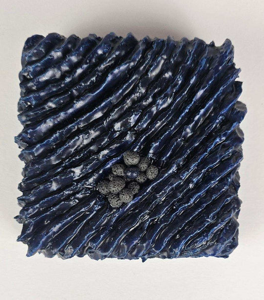 Ceramic Art Wall Sculpture Dark Blue  