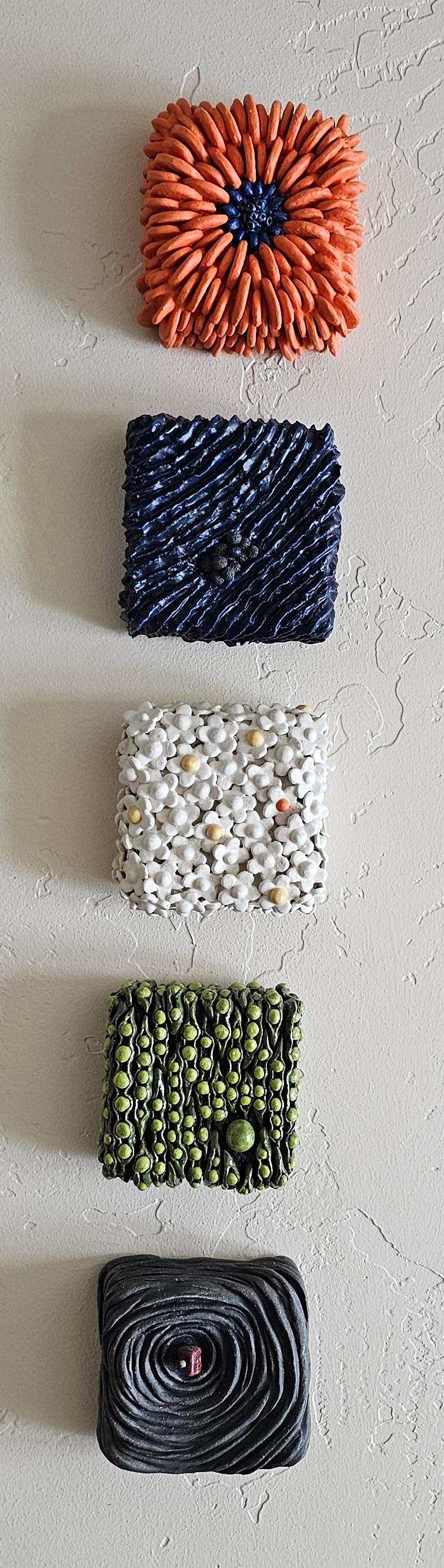 Ceramic Art Wall Sculpture Bright Accents for your wall-buy a trio